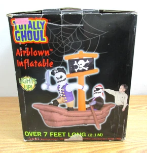 Gemmy Totally Ghoul luftgeblasen aufblasbar leuchtet 7 Fuß lang Piratenschiff - Bild 1 von 14