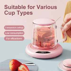 Calentador de tazas de café calentador de tazas eléctrico 3 ajustes 8 horas apagado automático almohadilla calentadora - Imagen 1 de 20