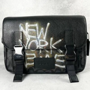 Coach Basquiat Rogue Messenger Bag in Pebbled Leather Black - Bild 1 von 17