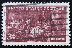 U.S. Used Stamp Scott #949 3c Doctor, Superb Jumbo. Lovely Slogan Cancel. A Gem! - Picture 1 of 2