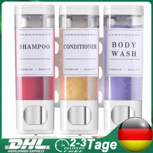 Seifenspender 3-Kammern Wandbefestigung Duschgelspender Wandseifenspender Weiß - Bild 1 von 16