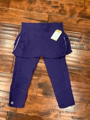 Athleta Purple Athletic Capris Legging Pants With Attached Skirt, Size XSP - Image 1 of 4
