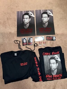 Lot of 2 Chris Rock Ego Death Tour VIP Shirts, Lanyards, Shot Glasses, posters - Picture 1 of 6