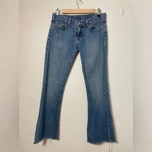 Vintage Lucky Brand Latzhosen Gene Montesano Mid Rise Flare Jeans Größe 4/27 R - Bild 1 von 6