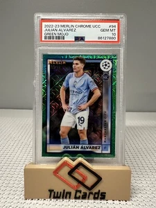 2022-23 Topps Merlin Chrome Julian Alvarez Green Mojo Refractor /99 RC PSA 10 - Picture 1 of 2