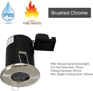 2x Recessed Fire Rated (IP65)Ceiling Downlights LED GU10 Spotlights Downlighters - Picture 1 of 10