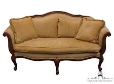 ETHAN ALLEN French Provincial 74" Evette Settee 13-7181 - Cream Embossed Upho...