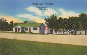Dallas, Texas Postcard Indiana Motel Coca Cola Sign About 1950   B7 - Picture 1 of 2