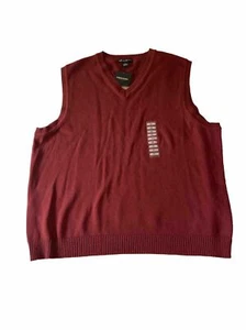 Consensus Sportswear Men’s Vintage Red V-Neck Sweater Vest Sz XXL NWT - Picture 1 of 7