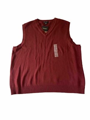 New Consensus Sportswear Men’s Vintage Red V-Neck Sweater Vest Sz XXL  Golf - Image 1 of 4