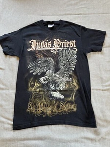 Vintage Y2K Judas Priest T Shirt Size S Black Heavy Metal Band Tee - Picture 1 of 12