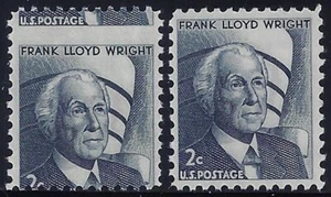 1280 - 2c Misperf Error / EFO "Frank Lloyd Wright" Mint NH (Stk1) - Picture 1 of 1