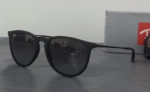 Ray-Ban Erika 0RB4171 Sunglasses - Rubber Black / Light Grey Gradient -Brand New - Picture 1 of 4