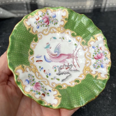 Minton “Green Cockatrice” Fluted Dish – 12cm – Fine Bone China – Made in England - Image 1 of 4