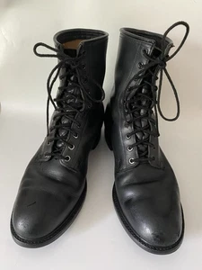 Stivali neri vintage 1988 Cove Shoe Co combattimento militare 9 W uomo - Foto 1 di 24