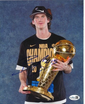 Branden Carlson Signed 8x10 Photo JSA COA Oklahoma City Thunder Trophy Shot - Image 1 of 2