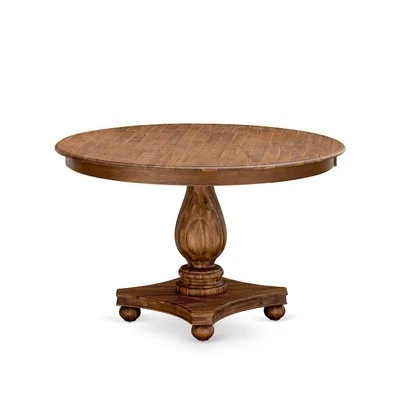 East West Furniture FERRIS, Round Dining Table with Pedestal, Rustic... - Image 1 of 4