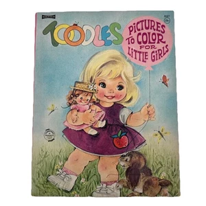 Vintage "Toodles" Ein großes Malbuch kleine Mädchen Saalfield Publishing Co. - Bild 1 von 9