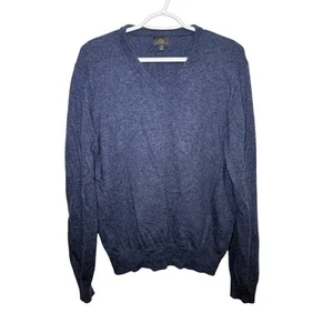 J Crew Cariaggi Italian cashmere blue v neck sweater mens medium preppy academia - Picture 1 of 7
