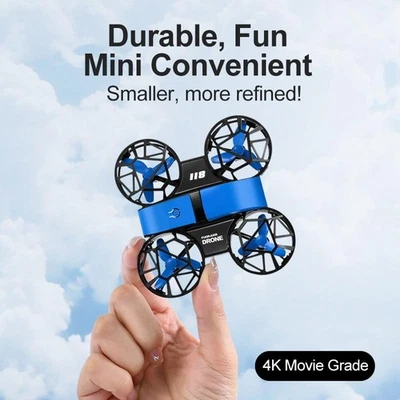 1 Set Flying Mini Remote Control Aircraft With Light Quadcopter Drone Toy - Image 1 of 4