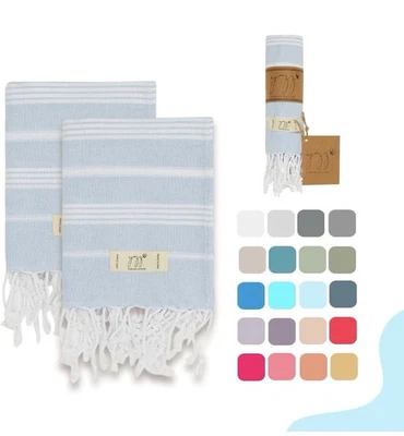 Toalhas de mão - Conjunto de 6 toalhas de mão decorativas de algodão peshtemal de 18 x 30 polegadas - Imagem 1 de 4