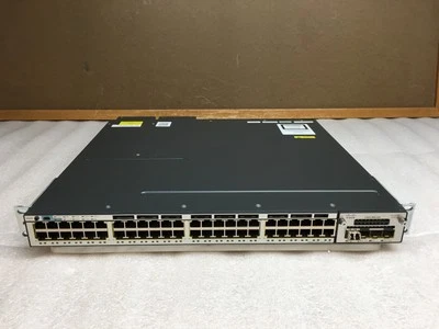 Cisco WS-C3750X-48PF-L 48-Port PoE 3750X Gb Switch w/ C3KX-NM-10G & 2x AC Power - Image 1 of 4
