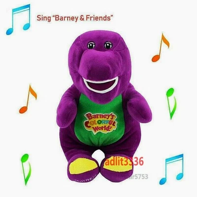 12'' Barney The Dinosaur Sing I LOVE YOU Song Purple Soft Plush Doll Toy Gift