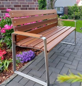 Gartenbank aus Edelstahl Teak 3 sitzer  - Bild 1 von 5