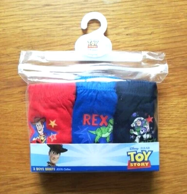 Boys Briefs Pants Toy Story Pack Of 3 Cotton Underwear Ages 5-6, And 7-8 Years - Image 1 of 4