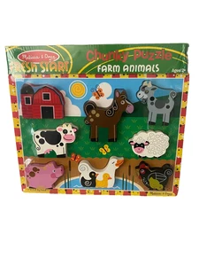 New Melissa & Doug Farm Animals Chunky Puzzle 2+ years - Picture 1 of 2