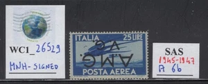 WC1_26529. AMG EN MUY BUEN ESTADO. Variedad de los 25 L. Air. de 1945-47 set. Sas A6b. MNH-firmado - Imagen 1 de 1
