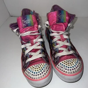 Zapatillas deportivas Skechers Twinkle Toes emoji niñas 4 luces barajadas zapatos de caña alta - Imagen 1 de 10