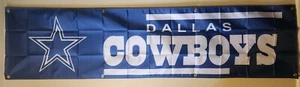 Dallas Cowboys NFL Huge 2x8 Foot Banner Flag With Metal Grommets - Picture 1 of 2