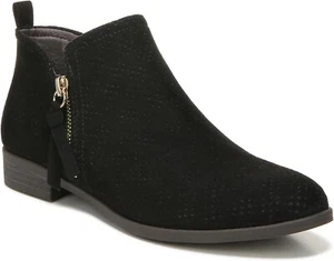 Dr Sholls Rate Zip Womens Zip Up Ankle Bootie Black Fabric G5031F1001 - Picture 1 of 3