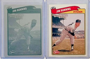 1/1 JIM BUNNING 1989 SWELL BASEBALL GREATS PRINTING PLATE DETROIT TIGERS 1 OF 1