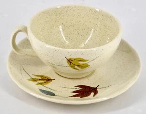 Franciscan AUTUMN 8 Ounce Coffee Cup and Saucer Combo MCM Atomic Ranch Style - Picture 1 of 11