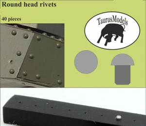 Taurus Round Head Rivets, Diameter: 0.5mm (40pcs) - Picture 1 of 1
