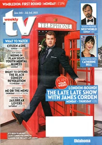 TV WEEKLY Magazine June 26-July 2 2022 James Corden Catherine Bell Westworld - Picture 1 of 1