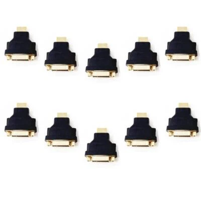 Pack Of 10 Generic DVI-D Dual Link 24+1 Female To HDMI Male Converter Adapter - Image 1 of 4