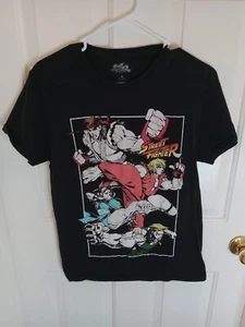 Street Fighter Videospiel Retro Grafik schwarz kurzärmliges T-Shirt Herren Small - Bild 1 von 13
