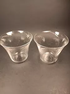 2- Bicchieri in vetro Renee Lalique calici smaltati fiore di loto Francia - Foto 1 di 13