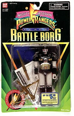 BanDai Saban's MMPR Mighty Morphin Power Rangers Battle Borgs Negro raro Foto 1 de 4