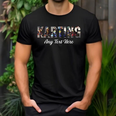 Personalized Print KARTING T-Shirt Racing Enthusiast Speed Adventure Graphic Top - Image 1 of 2