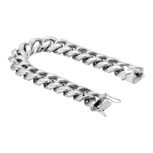 Miami Cuban Link Stainless Steel Bracelet No Fade Hip Hop Jewelry For Men 14MM - Picture 1 of 6