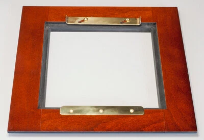 1 ADAPTER 8x 8"SC to use 5.5x5.5" SINAR boards in Portait Camera, Sol.wood&Brass - Image 1 of 3