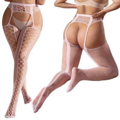 Medias sexy de seda de encaje hasta el muslo para damas talla grande Foto 1 de 4