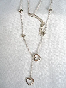 Sterling Silver Graduated 'Hearts' Lariat Necklace - Picture 1 of 7