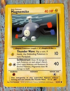 Pokemon Card Magnemite 53/102 Base Set Basic Common 1999 (#3) - Picture 1 of 4
