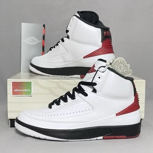 Nike Air Jordan 2 Retro UK8 Chicago DX2454-106 White Red Black EUR42.5 US9 OG II - Picture 1 of 12