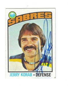 Signed Autographed JERRY KORAB BUFFALO SABRES 1976-77 Topps Card #27 w/COA